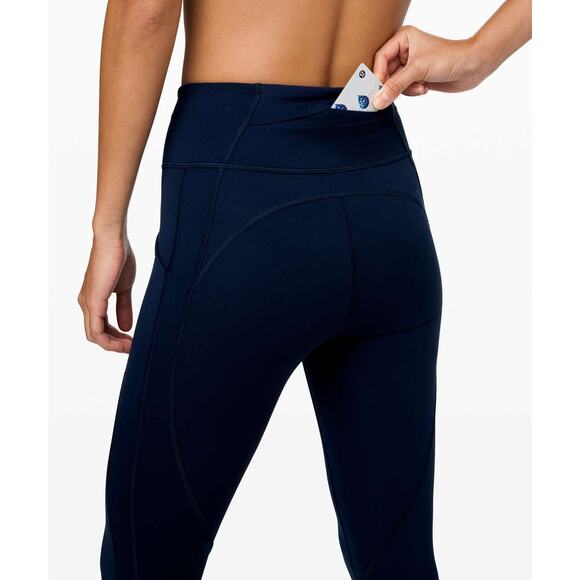 LULULEMON Women's Time To Sweat Crop 23" Size 2 In True Navy - Picture 5 of 12